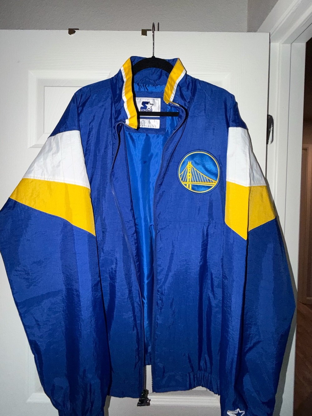 Blue & Yellow Golden State Varsity Bomber Jacket